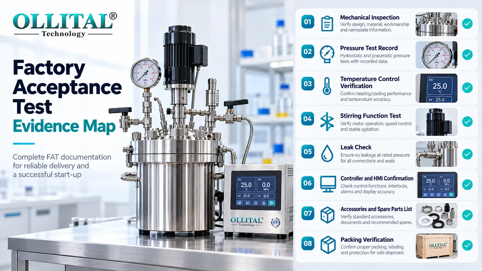 Factory acceptance test evidence map linking requirements verification and documented results
